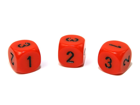 Chessex D3 Dice Red w/Black