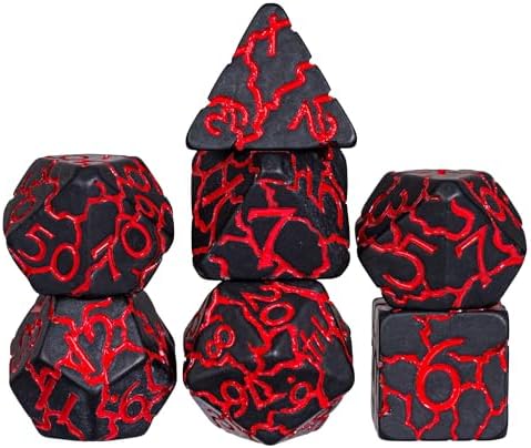 Red Lava Crackle Polyhedral Dice Set