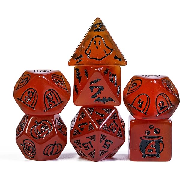 Halloween Glow in the Dark Polyhedral Dice Set