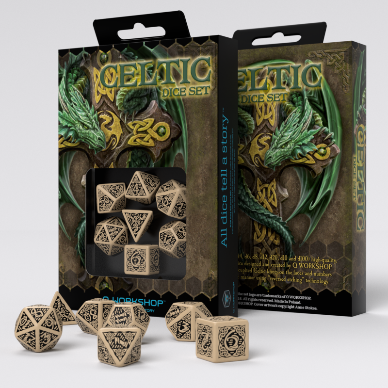 Celtic Dice Set - Beige