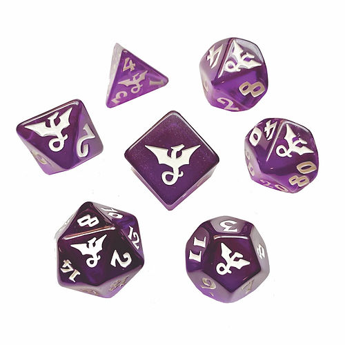 Dragon Polyhedral Dice Set: Amethyst