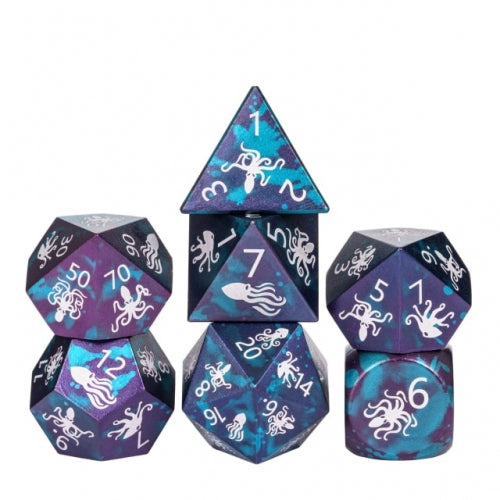 Octopus Anodized Aluminum Polyhedral Dice Set