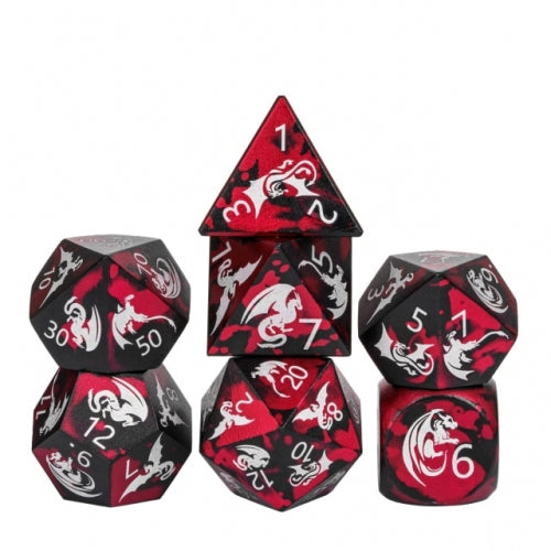 Dragon Anodized Aluminum Polyhedral Dice Set