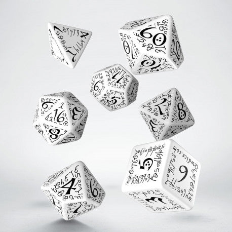 Elvish White & black Dice Set