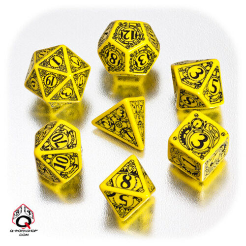 Steampunk Dice Set Yellow & Black